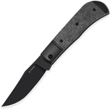 Kizer Trestle Slip Joint EDC Knife With DLC Black S45VN Clip Point Blade Titanium Carbon Fiber Handle Leather Pouch by Kizer Cutlery