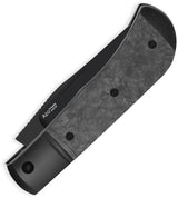 Kizer Trestle Slip Joint EDC Knife With DLC Black S45VN Clip Point Blade Titanium Carbon Fiber Handle Leather Pouch by Kizer Cutlery