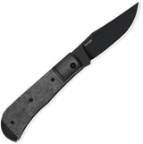 Kizer Trestle Slip Joint EDC Knife With DLC Black S45VN Clip Point Blade Titanium Carbon Fiber Handle Leather Pouch by Kizer Cutlery