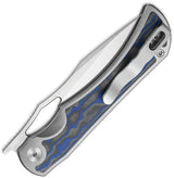 Kizer Allure Linerlock Knife With S45VN Drop Point Blade Premium Vortex Micarta Inlays Gray Titanium Handle EDC by Kizer Cutlery