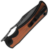 Kizer Cutlery Allure Linerlock Damascus Drop Point Knife With Rosewood Inlay For EDC Enthusiasts by Kizer Cutlery