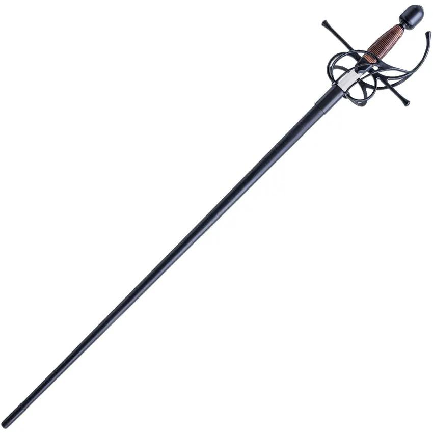 Kingston Arms Swept Hilt Rapier - High Carbon Stainless Blade Brown Cord Wrapped Handle 42.88 Inch Overall by Kingston Arms