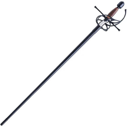 Kingston Arms Swept Hilt Rapier - High Carbon Stainless Blade Brown Cord Wrapped Handle 42.88 Inch Overall by Kingston Arms