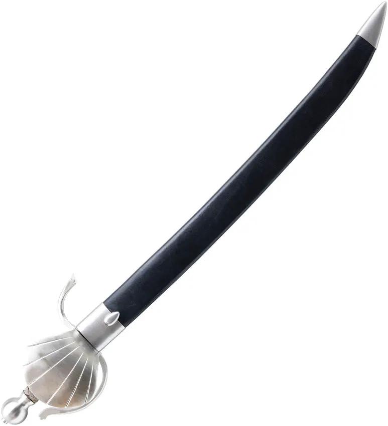 Kingston Arms Shell Guard Cutlass SM36200 - Satin Blade, Leather Wrapped Handle, Stainless Guard and Pommel by Kingston Arms