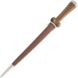 Kingston Arms Bollock Dagger - 1566 Steel Blade Brown Wood Handle Leather Belt Sheath Included by Kingston Arms