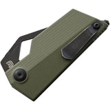 Kizer CyberBlade Linerlock Knife Bohler M390 Tanto Blade 3.5 Inch Closed OD Green G10 Thumb Disk Glass Breaker EDC by Kizer Cutlery