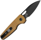 Kizer Parakeet Button Lock Knife PVD Coated Nitro V Steel 2.5in Drop Point Micarta Handle For EDC by Kizer Cutlery