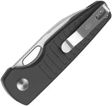Kizer Cutlery Parakeet Button Lock Knife Black Aluminum Handle 2.5 Inch Satin Nitro V Drop Point Blade EDC by Kizer Cutlery