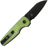 Kizer Parakeet Button Lock Knife Green Aluminum Handle Nitro V Steel Drop Point For EDC Enthusiasts by Kizer Cutlery