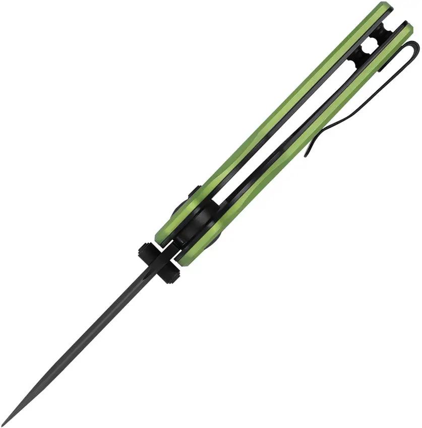 Kizer Parakeet Button Lock Knife Green Aluminum Handle Nitro V Steel Drop Point For EDC Enthusiasts by Kizer Cutlery