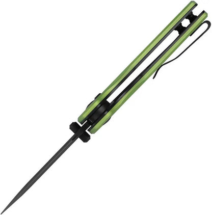 Kizer Parakeet Button Lock Knife Green Aluminum Handle Nitro V Steel Drop Point For EDC Enthusiasts by Kizer Cutlery