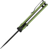Kizer Parakeet Button Lock Knife Green Aluminum Handle Nitro V Steel Drop Point For EDC Enthusiasts by Kizer Cutlery