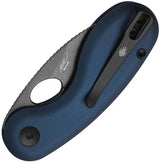 Kizer Cutlery Microbe Button Linerlock EDC Folding Knife With Blue Anodized Aluminum Handle And Pocket Clip by Kizer Cutlery
