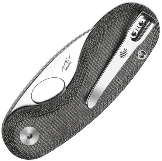 Kizer Cutlery V2742A2 EDC Knife For Everyday Carry Satin 14C28N Drop Point Blade Black Micarta Handle by Kizer Cutlery