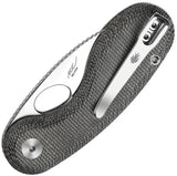 Kizer Cutlery V2742A2 EDC Knife For Everyday Carry Satin 14C28N Drop Point Blade Black Micarta Handle by Kizer Cutlery