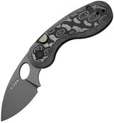 Kizer Microbe Button Linerlock Knife Gray Stonewash 14C28N Drop Point Micarta Handle EDC by Kizer Cutlery