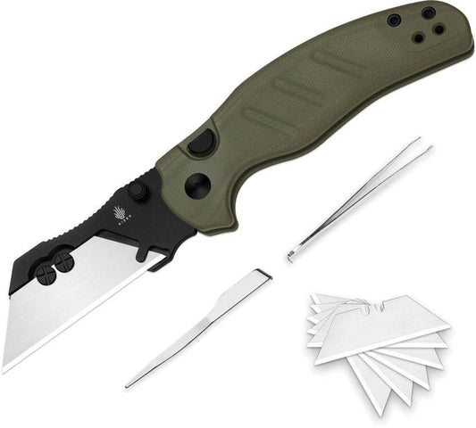 Kizer Cutlery C01C Uti 1 Button Lock Grn V3488.29JSA2 by Kizer Cutlery