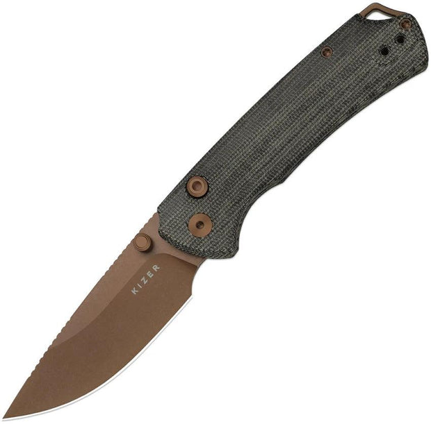 Kizer Cutlery T1 BD Button Lock Folding Knife With Nitro V Blade And Sunset Metal Blade For EDC Enthusiasts by Kizer Cutlery