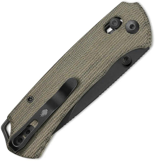 Kizer T1 CD Button Lock Green Micarta Folding Knife For EDC Enthusiasts With Nitro V Drop Point Blade by Kizer Cutlery