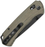 Kizer T1 CD Button Lock Green Micarta Folding Knife For EDC Enthusiasts With Nitro V Drop Point Blade by Kizer Cutlery
