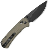 Kizer T1 CD Button Lock Green Micarta Folding Knife For EDC Enthusiasts With Nitro V Drop Point Blade by Kizer Cutlery