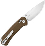 Kizer Cutlery T1 CD Button Lock Knife With Nitro V Satin Drop Point Blade Brown G10 Handle EDC by Kizer Cutlery