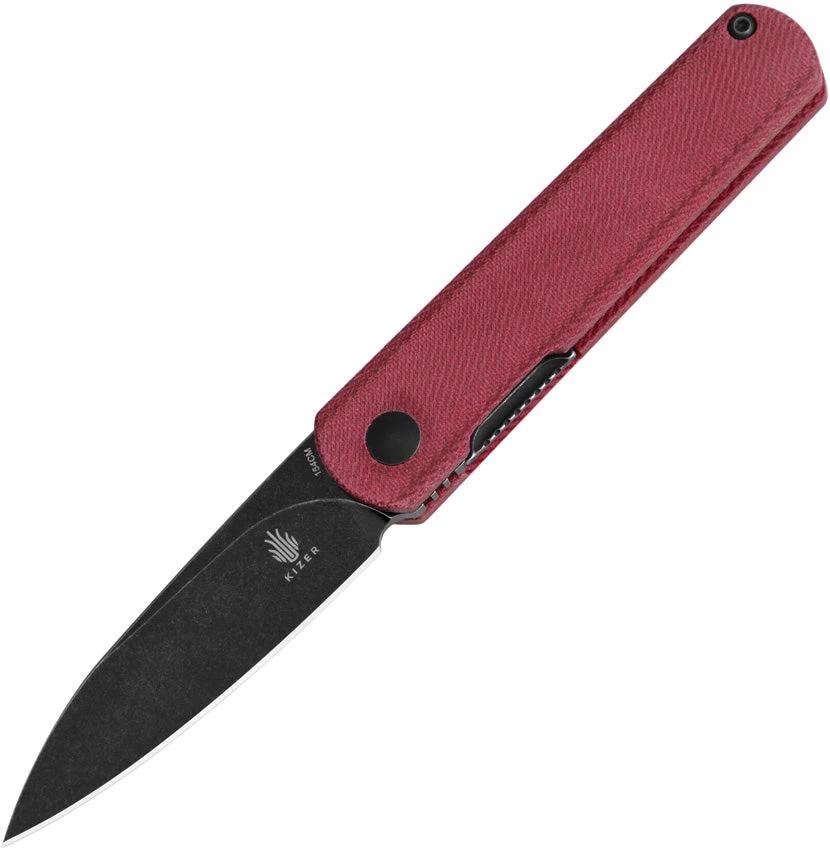 Kizer Cutlery Feist Linerlock Red Micarta KIV3499C3 by Kizer Cutlery