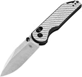 Kizer Cutlery Assassin Clutch Knife Satin Nitro V Blade 4.25 Inch Closed For EDC Enthusiasts Silver CF G10 Handle by Kizer Cutlery