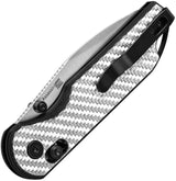 Kizer Cutlery Assassin Clutch Knife Satin Nitro V Blade 4.25 Inch Closed For EDC Enthusiasts Silver CF G10 Handle by Kizer Cutlery