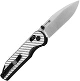 Kizer Cutlery Assassin Clutch Knife Satin Nitro V Blade 4.25 Inch Closed For EDC Enthusiasts Silver CF G10 Handle by Kizer Cutlery
