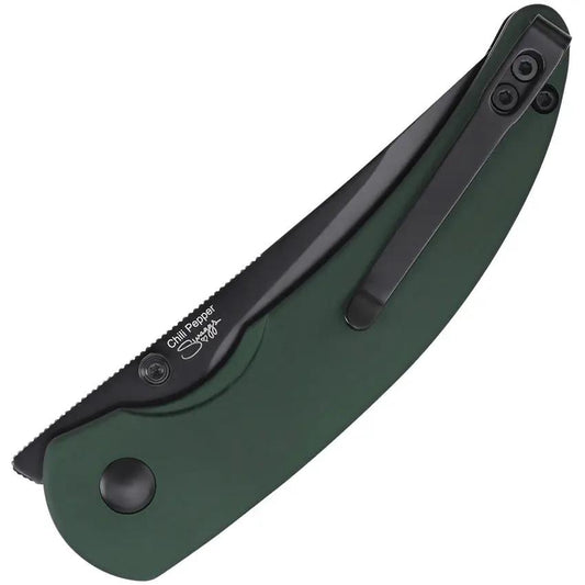 Kizer Chili Pepper Button Lock Knife V3601A1 Premium CPM3V Blade Green Aluminum Handle For EDC Enthusiasts by Kizer Cutlery