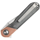 Kizer Cutlery Comet Linerlock Knife For EDC Enthusiasts Black Linen Micarta Handle Copper Bolsters Satin 154CM Blade by Kizer Cutlery