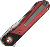 Kizer Comet Linerlock Knife Red Denim Micarta 154CM Satin Clip Point 4 Inch Closed For EDC Enthusiasts by Kizer Cutlery