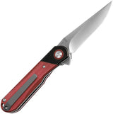 Kizer Comet Linerlock Knife Red Denim Micarta 154CM Satin Clip Point 4 Inch Closed For EDC Enthusiasts by Kizer Cutlery