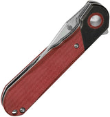 Kizer Comet Linerlock Knife Red Denim Micarta 154CM Satin Clip Point 4 Inch Closed For EDC Enthusiasts by Kizer Cutlery