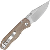 Kizer Cutlery Drop Bear 2 Button Lock Folding Knife Satin Nitro V Clip Point Blade Canvas Micarta Handle For EDC by Kizer Cutlery