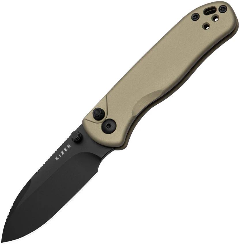 Kizer Cutlery Drop Bear 2 Button Lock V3619.2CD1 by Kizer Cutlery