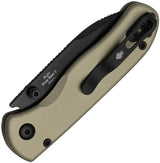 Kizer Cutlery Drop Bear 2 Button Lock EDC Knife With Nitro V DLC Coated Blade Tan Aluminum Handle For EDC Enthusiasts by Kizer Cutlery