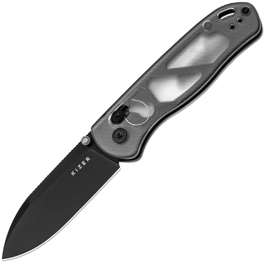 Kizer Cutlery Drop Bear Clutch Lock Knife With Clear Acrylic Handle Nitro V Blade EDC Enthusiasts by Kizer Cutlery