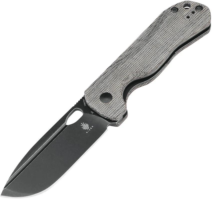 Kizer Bugai Linerlock Knife CPM-3V Black Micarta Handle for EDC Enthusiasts 3.13in Blade by Kizer Cutlery