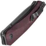 Kizer Cutlery Agressor Linerlock Knife With 3 Inch 154CM Blade Burgundy Richlite Handle EDC Pocket Clip by Kizer Cutlery