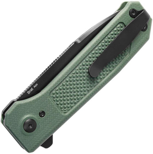 Kizer Cutlery Brat Button Lock Knife OD Green G10 3.5in 154CM Drop Point For EDC by Kizer Cutlery
