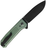 Kizer Cutlery Brat Button Lock Knife OD Green G10 3.5in 154CM Drop Point For EDC by Kizer Cutlery