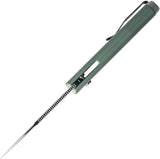 Kizer Cutlery Brat Button Lock Knife OD Green G10 3.5in 154CM Drop Point For EDC by Kizer Cutlery