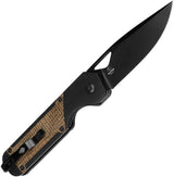 Kizer Militaw Framelock Knife Green Canvas Micarta Inlay 3.38 Inch Nitro V Blade For EDC Enthusiasts by Kizer Cutlery