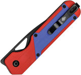 Kizer Cutlery Militaw Framelock Knife Nitro V Black Stonewash Blade Red G10 With Blue Inlay For EDC Enthusiasts by Kizer Cutlery
