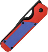 Kizer Cutlery Militaw Framelock Knife Nitro V Black Stonewash Blade Red G10 With Blue Inlay For EDC Enthusiasts by Kizer Cutlery