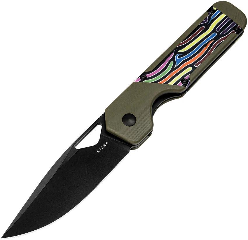 Kizer Cutlery Mini Militaw Framelock Green V3634A3 by Kizer Cutlery