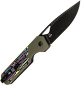 Kizer Mini Militaw Framelock Knife Premium Nitro V Blade Green G10 EDC Pocket Clip by Kizer Cutlery