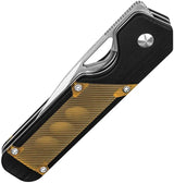 Kizer Militaw Framelock EDC Knife Nitro V Stonewash Steel G10 PEI Inlay 4.5in Closed Extended Tang by Kizer Cutlery
